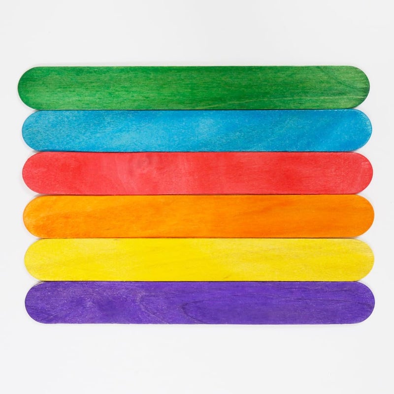 Kang&Chang 500 pcs,6 Inch,Jumbo Craft Sticks,Rainbow Sticks,Colored Tongue Depressors for Classroom,Creative Projects,Arts and Crafts - Image 5